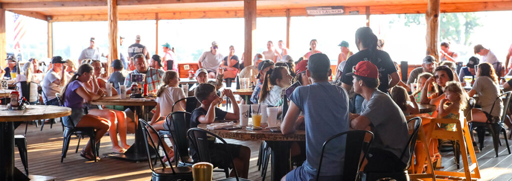 Events a the lively bar area at The Twisted Anchor Grill & Patio, Lake Texoma’s